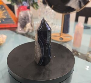 Black and White Agate Crystal Tower